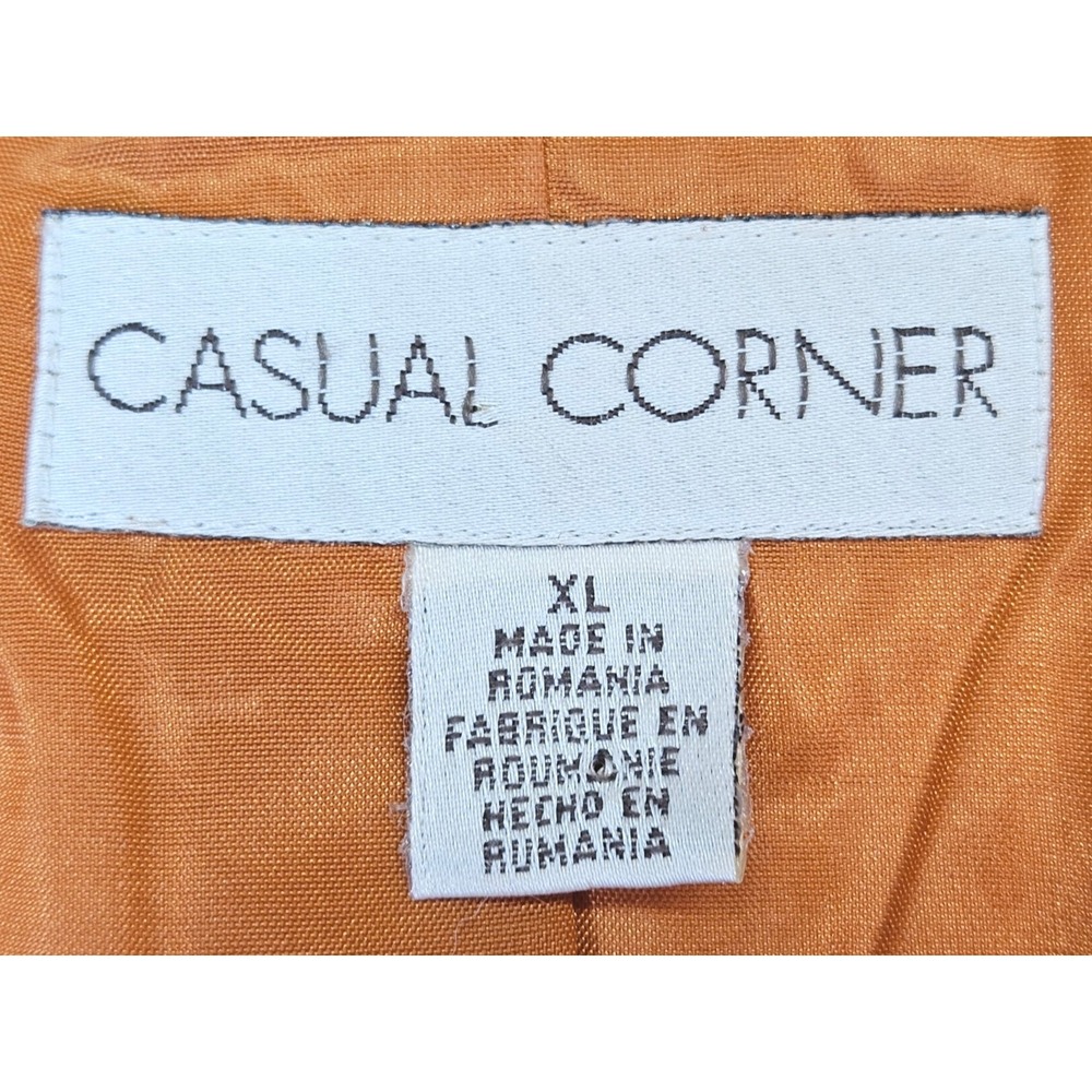 VTG CASUAL CORNER Y2K Women's‎ Pumpkin Cashmere Wool Blazer XL Made in Romania - Picture 3 of 7